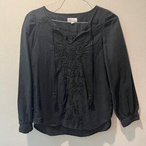 Gap Black Long Sleeve Blouse